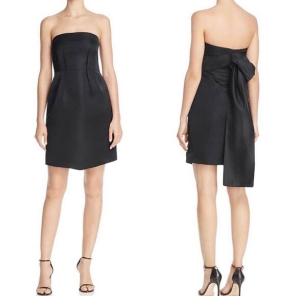 Theory Simmey Strapless Little Black Bow Dress size 6 . - Picture 1 of 9